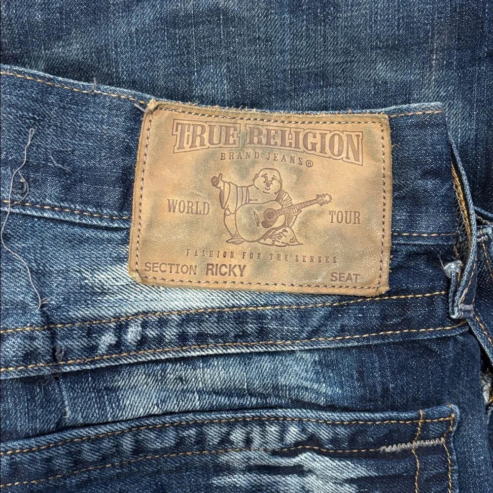True Religion Ricky Men's Blue Distressed Jeans size 36